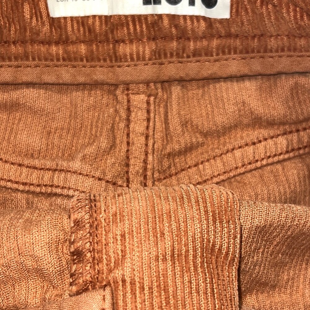 Topshop Moto Burnt Orange Front Zip Corduroy Mini Short Skirt US 8 UK 12 EUR 40 - Picture 3 of 5